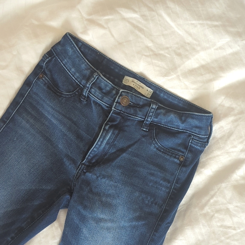 Abercrombie & Fitch Skinny Low Waist Blue Jeggings